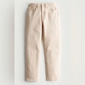 New: Hollister - Curvy High-Rise Cream Mom Jeans  14R/15R 32W